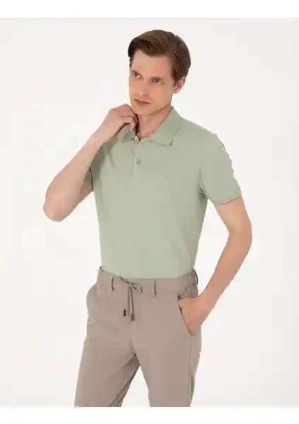 Pierre Cardin Erkek Çağla Yeşili Slim Fit Polo Yaka Basic Tişört Modern ve Şık Tasarım
