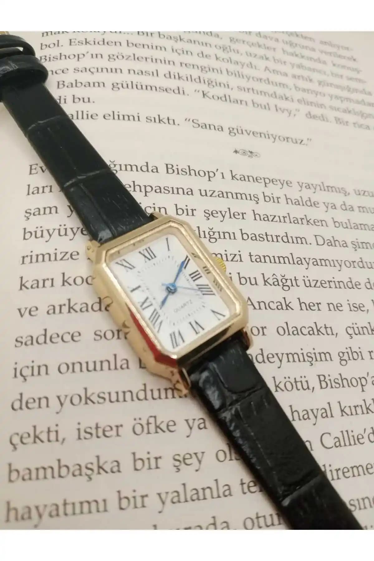 QUARTZ Vera Özel Seri Kadın Oval Siyah Deri Minimal Vintage Saat İnceleme ve Detaylar