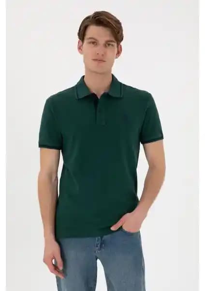 U.S. Polo Assn. Erkek Slim Fit Polo Yaka Koyu Yeşil Tişört Detaylı İnceleme