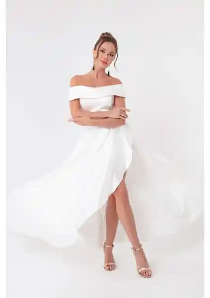 Lafaba Kadın Abiye Elbise Karşılaştırması Beyaz ve Mürdüm Seçenekleri