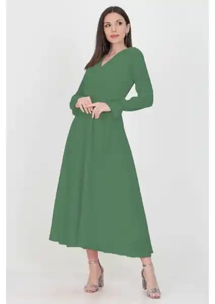 Neşeli Butik Kadın Kruvaze Yaka Uzun Şifon Elbiselerinin Özellikleri ve Kullanıcı Yorumları
