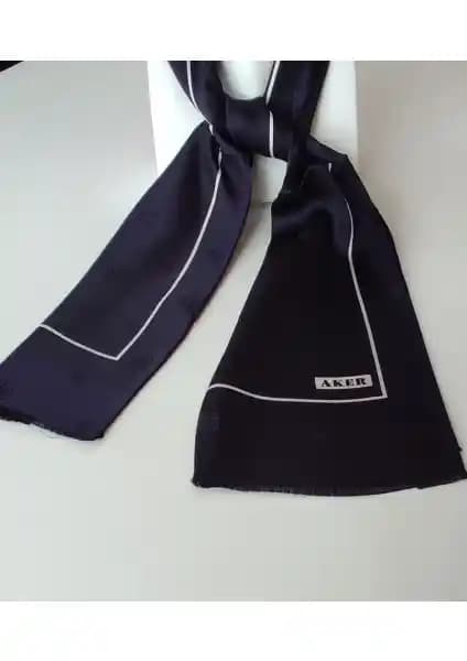 Aker Ipek Jakarlı Fular 321-LACIVERT: Şıklık ve Kalitenin Zarif Buluşması