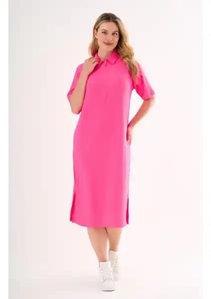 Alexander Gardi Fitilli Fermuar Detaylı Gömlek Yaka Elbise - Modern ve Şık Günlük Kadın Elbisesi