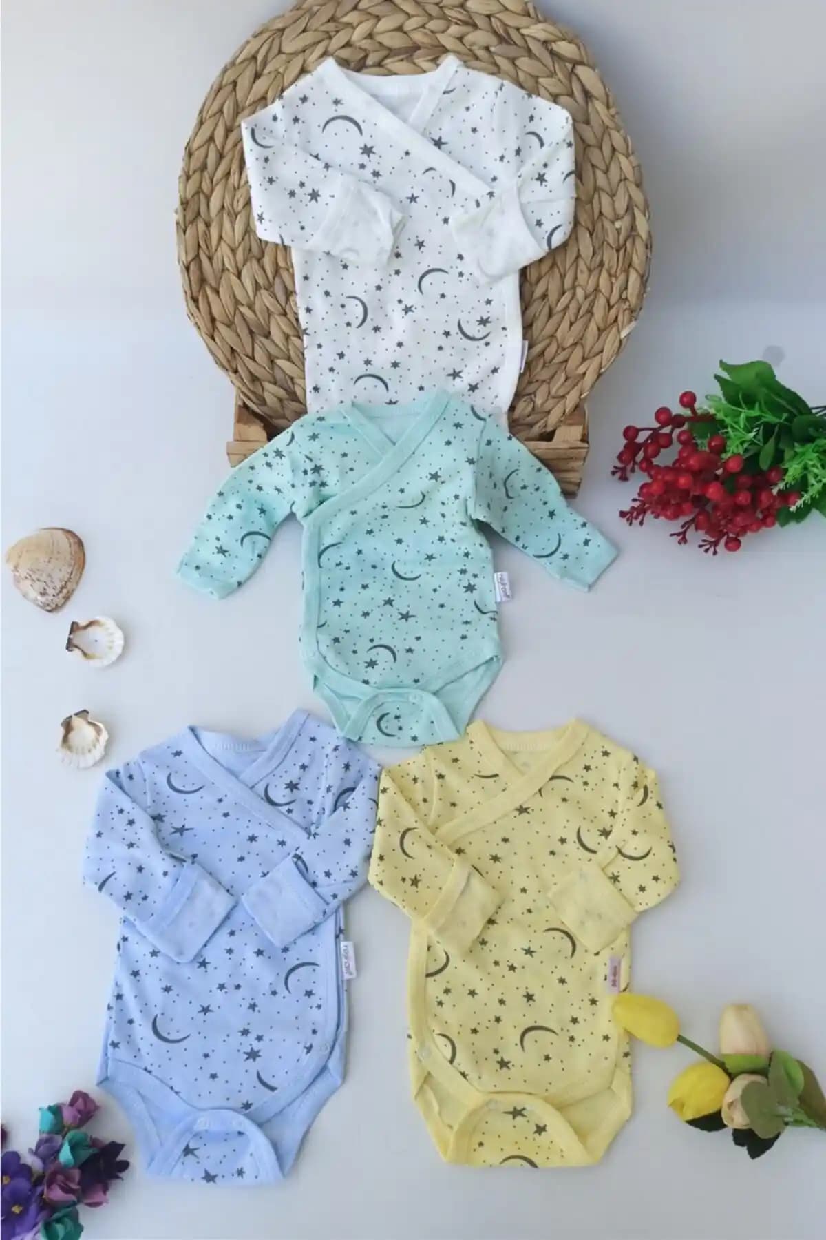 ALİSS Erkek Bebek 4 Adet Kendinden Eldivenli Çıtçıtlı Zıbın Seti İncelemesi