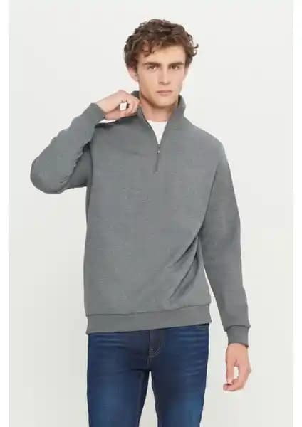 Altınyılz Classics Erkek Antrasit Melanj Sweatshirt Şıklık ve Konfor Sunar