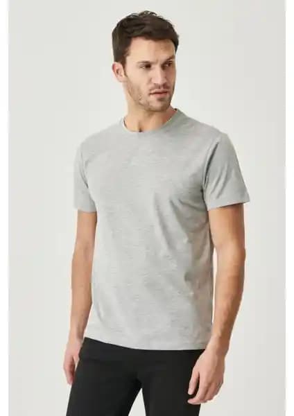 Altınyılz Classics Erkek Gri Melanj Pamuklu Slim Fit Bisiklet Yaka Tişört Tanıtımı ve Özellikleri