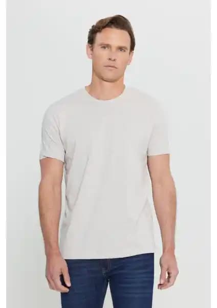 Altınyılzdız Classics Erkek Bej Melanj Pamuklu Slim Fit Tişört Şıklık ve Konforun Buluşması