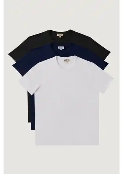 Altınyılzıdız Classics Erkek Slim Fit Bisiklet Yaka 3’lü Tişört Paketi Günlük Şıklık
