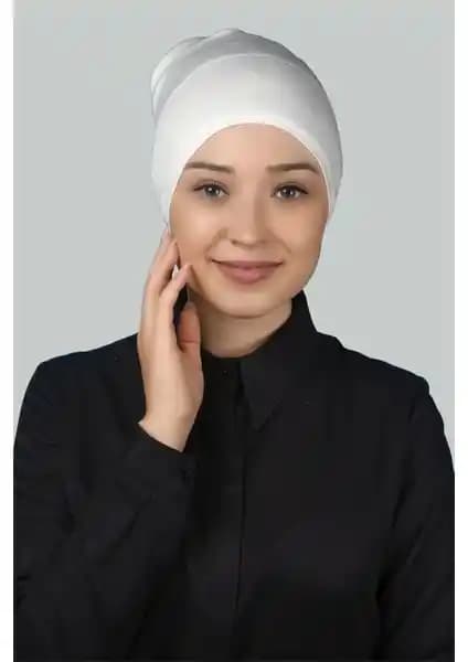 Altobeh Hazır Pratik Geçmeli Uzun Boru Tesettür Bonesi Ekru - Şıklık ve Konfor Sunan Kadınlar İçin
