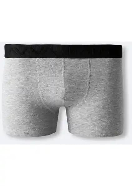 AVVA Erkek Gri Pamuklu Esnek Düz Boxer: Konfor ve Kalitenin Bir Arada Sunumu