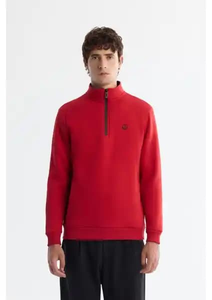 AVVA Erkek Kırmızı Dik Yaka Fermuarlı Şardonlu Regular Fit Sweatshirt Özellikleri ve Kullanım Alanları