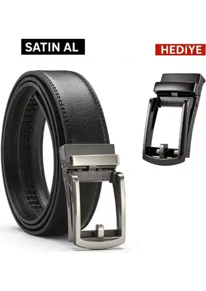 Bosskan Erkek Otomatik Tokalı Deliksiz Deri Kemer Modern ve Şık Tasarım
