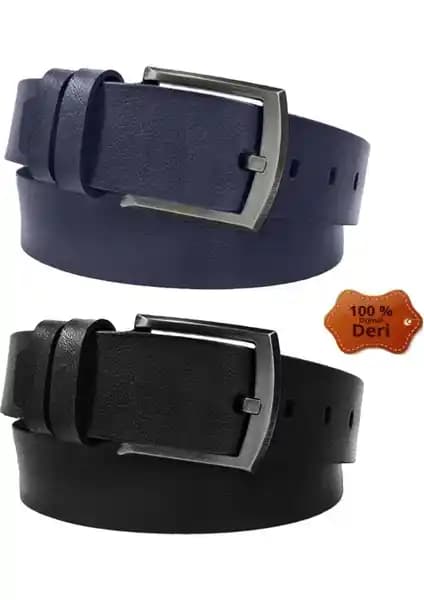 Bosskan Hakiki Deri Siyah Erkek Kot Kemerleri Seti Kalite ve Şıklığın Buluşması