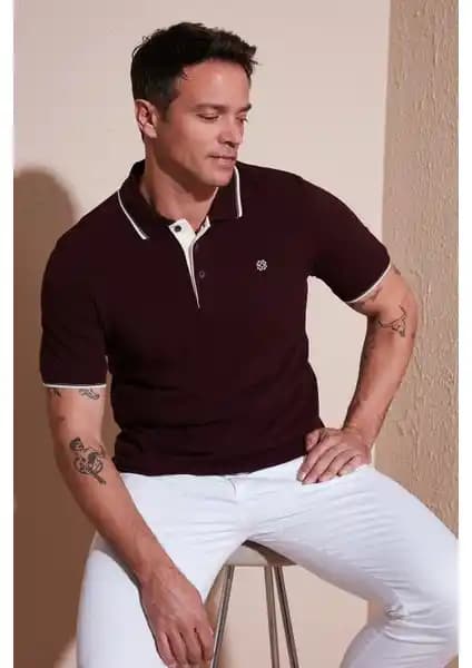 Buratti %100 Pamuklu Polo Yaka Erkek Tişörtü Günlük ve Şık Kullanım İçin Uygun
