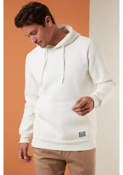 Buratti Erkek Kapüşonlu Kanguru Cepli İç Tüylü Sweatshirt Yüksek Kalite ve Konfor Sağlar