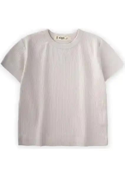 Cigit Basic Fitilli T-Shirt 1-5 Yaş Çocuklar İçin Konfor ve Şıklık Sunan Klasik Tasarım