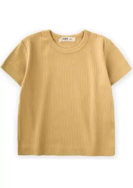 Cigit Basic Fitilli T-Shirt 1-5 Yaş Çocuklar İçin Konforlu ve Şık Yazlık Giyim Seçeneği