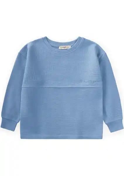 Cigit Oversize Waffle Mevsimlik T-Shirt 2-14 Yaş Çocuklar İçin Konfor ve Şıklık Sunar