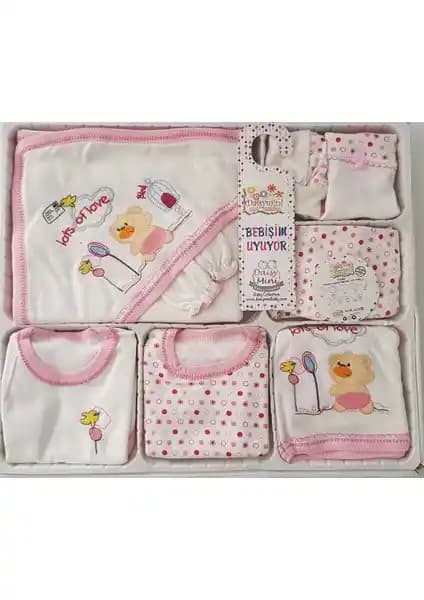 Daisymini Ayıcık Nakışlı Yenidoğan 11 Parça Hastane Çıkışı Seti Güvenli ve Şık Bebek Kıyafetleri