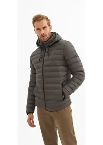 Danger Kapüşonlu Şişme Mont Antrasit - Modern ve Dayanıklı Kış Giyim Seçeneği