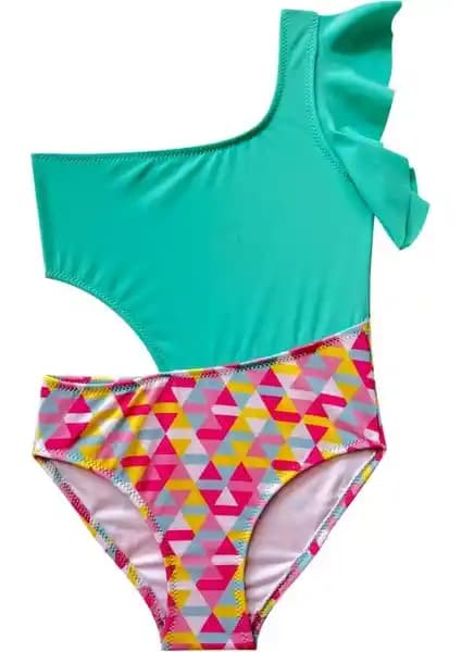 Deep Beach Kolu Volan Detaylı Kız Çocuk Mayo: Şık ve Rahat Yaz Plaj Kıyafeti