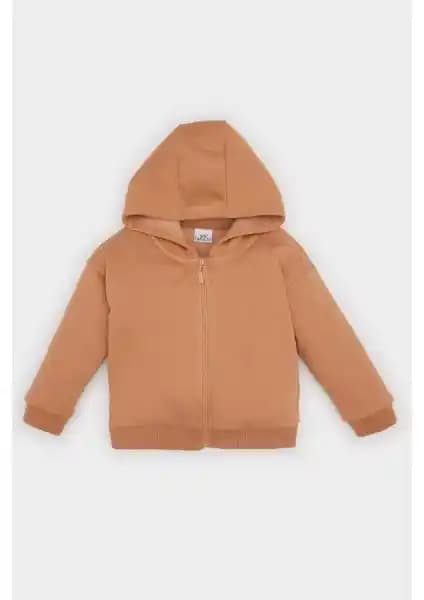 DeFacto Kız Bebek Kapüşonlu Fermuarlı Sweatshirt Yüksek Kalite ve Konfor Sunar