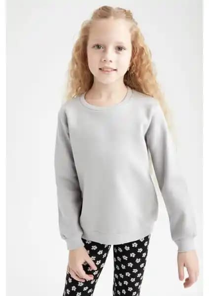 DeFacto Kız Çocuk Basic Sweatshirt Z9889A622AU Günlük Konfor ve Şıklık Sunar