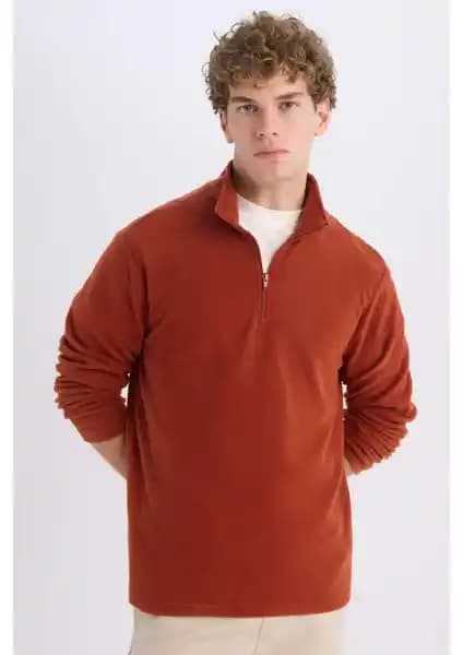 DeFacto Turuncu Tüylenme Yapmayan Soğuk Geçirmez Polar Sweatshirt İnceleme ve Özellikleri