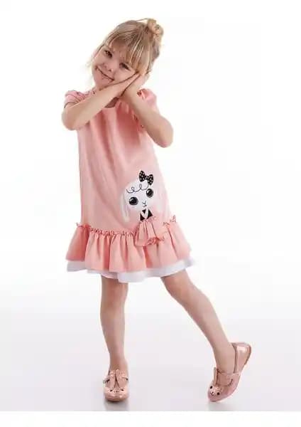 Denokids Fırfırlı Tavşan Kız Çocuk Elbisesi: Şık ve Rahat Yazlık Kız Çocuk Elbisesi