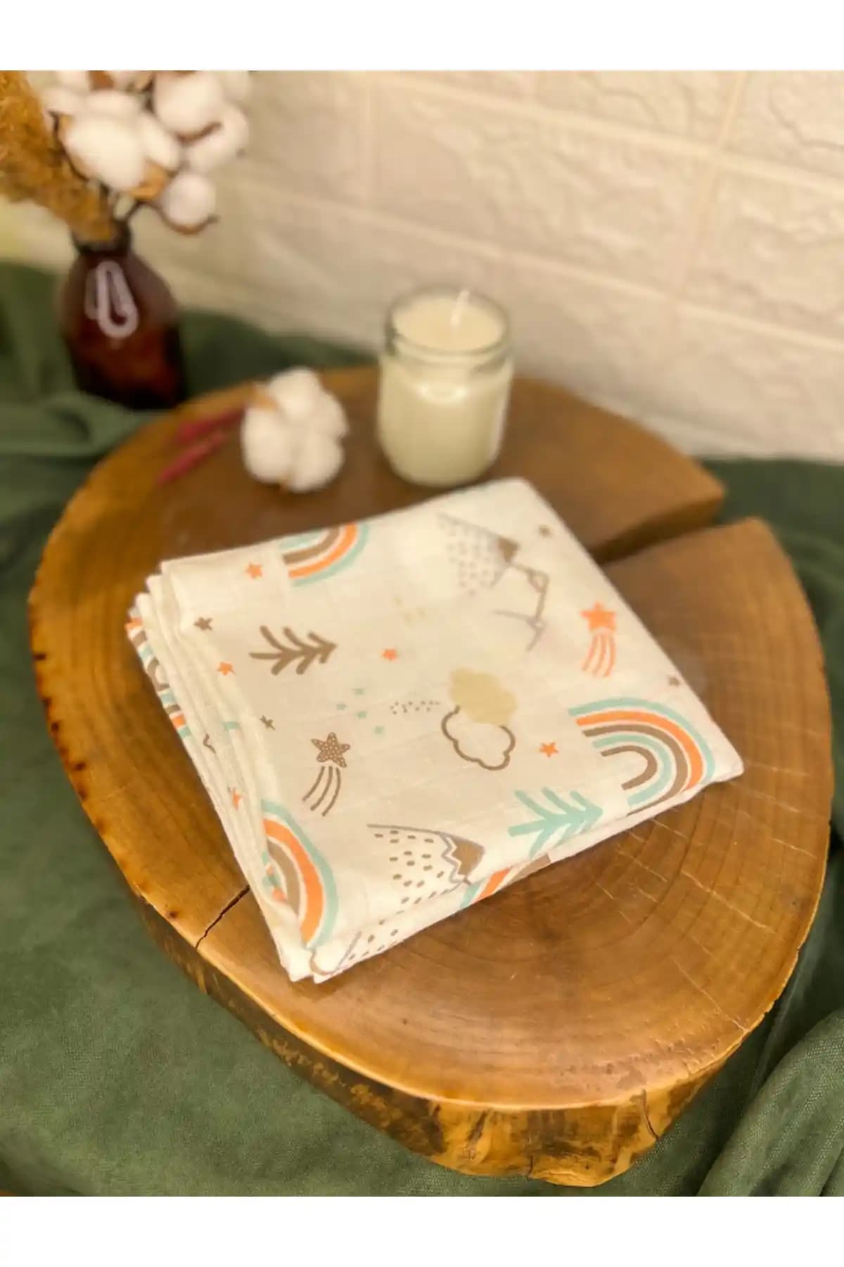 Deva Design %100 Pamuk Müslin Bebek Örtüsü ve Battaniye, Yüksek Kalite ve Renkli Desenler