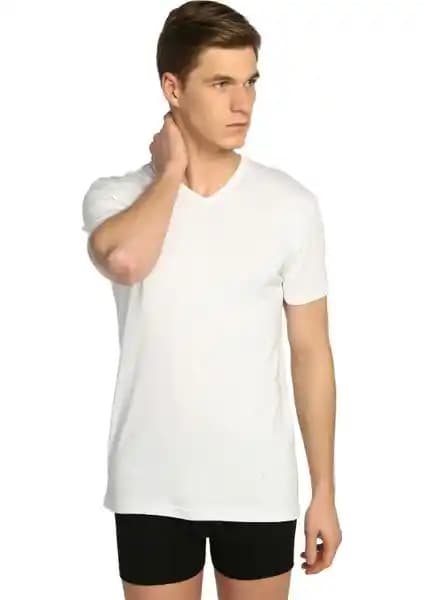 Erkekler İçin Konfor ve Şıklık Sunan Tutku Ribana V Yaka Fanila 3'lü Paket