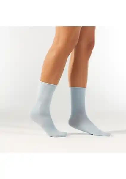 Forwena Bebek Mavisi Modal Lastiksiz Dikişsiz Kan Soket Çorap Günlük Konfor ve Şıklık Sunar