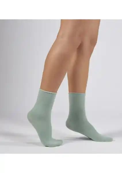 Forwena Lime Rengi Modal Lastiksiz Dikişsiz Kan Soket Çorap Yüksek Konfor ve Şıklık Sunar