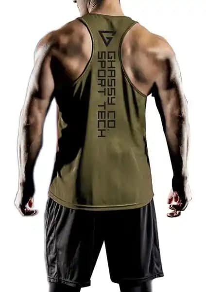 Ghassy Co Erkek Dry Fit Y-Back Sporcu Atletleri Spor ve Günlük Kullanım İçin Uygun