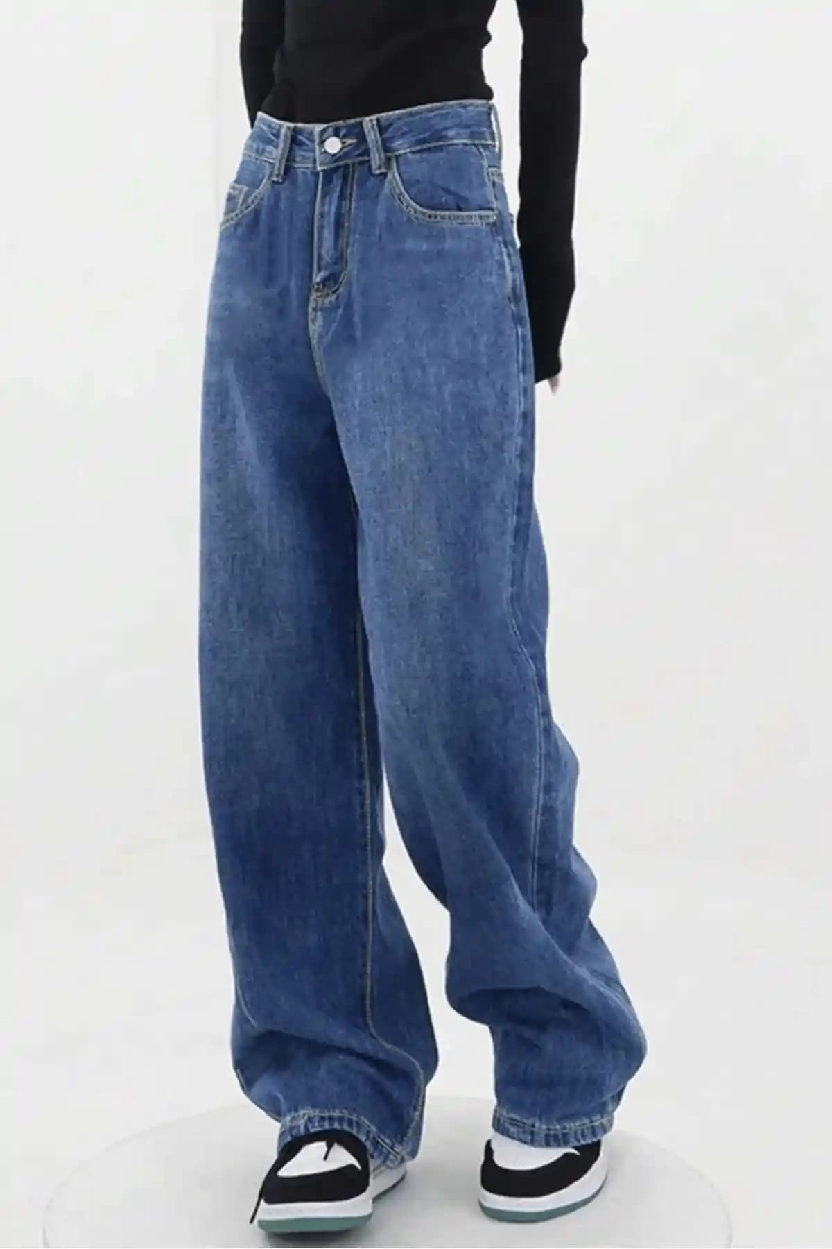 Gofeel Y2K Mavi Yıkamalı Baggy Jean: Modern ve Sürdürülebilir Günlük Stil Parçası