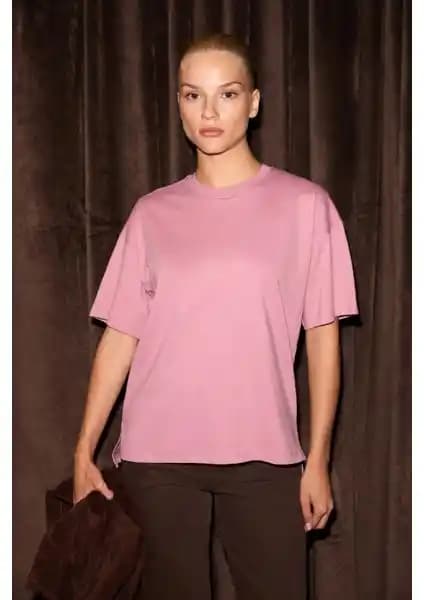 Grimelange Jemmy Kadın Organik Pamuk Relaxed Fit Yırtmaçlı T-Shirt İncelemesi