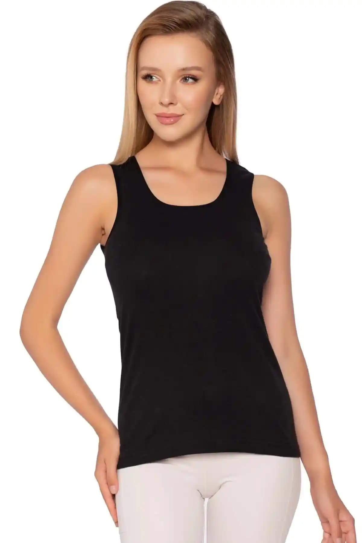 Gümiş İç Giyim Siyah Ribana Askılı Atlet: Şıklık ve Konforun Buluşması