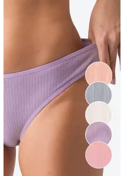 Happyfox Pamuklu Kadın Fitilli Slip Külot 5'li Set Konfor ve Şıklık Sunar