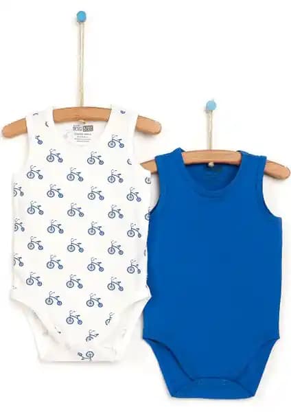 HelloBaby 2'li Bisiklet Organik Atlet Body Bebekler İçin Konforlu ve Şık Yaz Kıyafeti