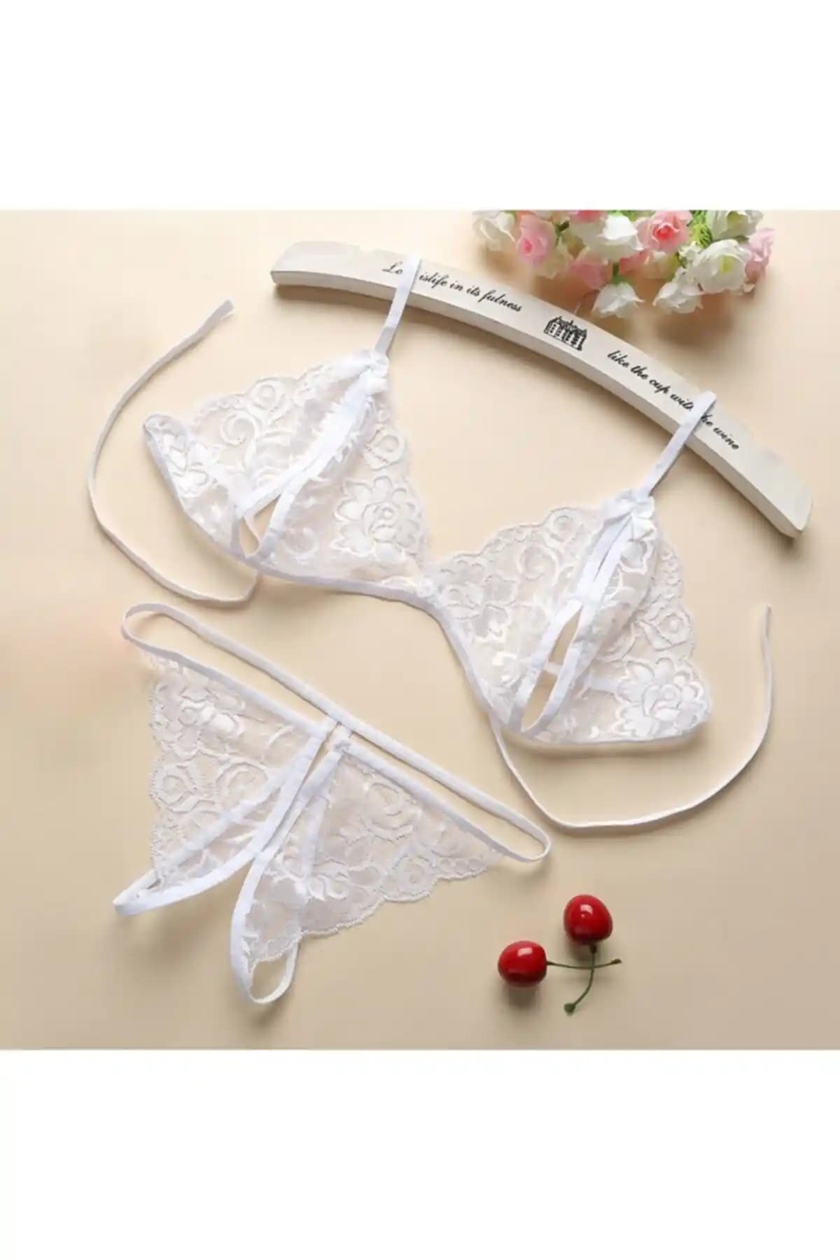 Imoda Beyaz Kadın Dantel Sütyen ve Külot Takımı Günlük Kullanım İçin Şık ve Rahat Tasarım