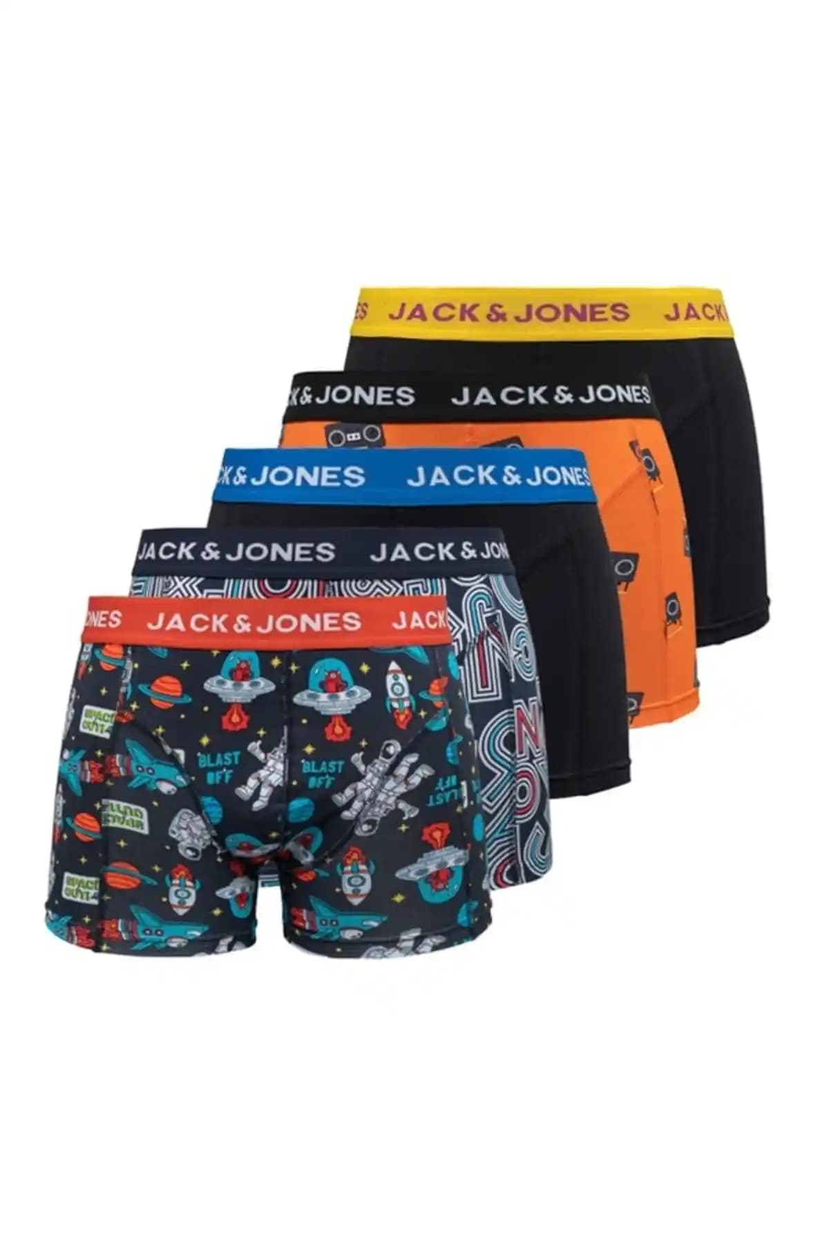 Jack & Jones Tyler Erkek 5'li Boxer Paketi Modern ve Rahat Tasarımıyla Günlük Kullanım İçin Uygun