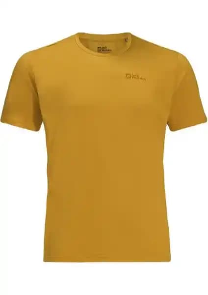 Jack Wolfskin Erkek Hardal Renk Tişörtü Dayanıklı ve Şık Tasarımıyla Yazlık Kullanım İçin Uygun