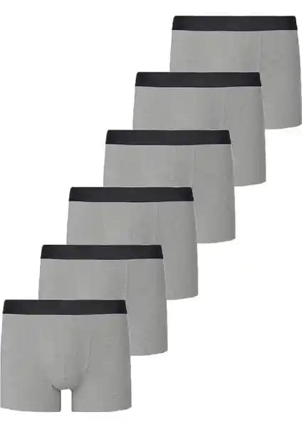 John Lion Erkek Premium Likralı 6'lı Boxer Gri: Rahat ve Dar Kesim Tasarımıyla Öne Çıkan İç Giyim