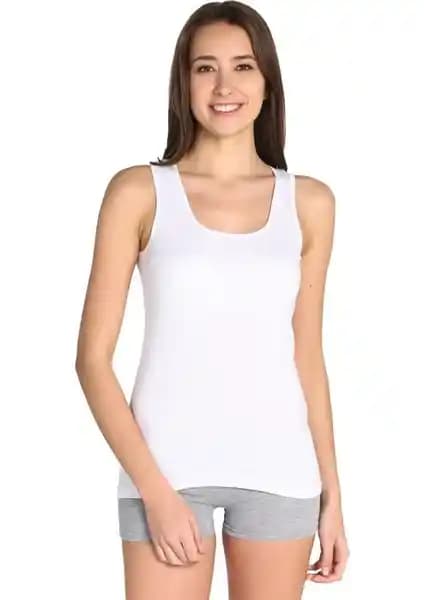 Kadınlar İçin Konforlu ve Şık Pamuk Atletler 6'lı Paket Geniş Askılı Tasarım