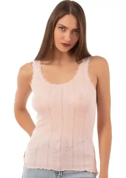 Kadınlar İçin Rahat ve Şık Transferli Ribana Askılı Atlet Özkan 23493