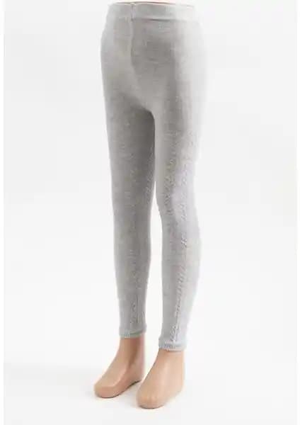 Katia & Bony Zincir Desenli Çocuk Tayt Açık Gri Kışlık ve Rahat Kullanım İçin Uygun
