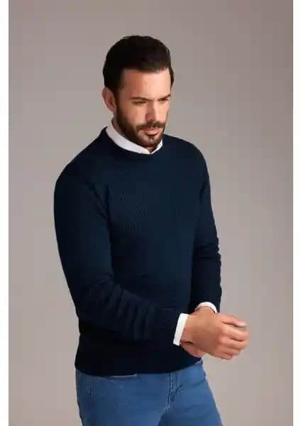 Kiğılı Erkek Slim Fit Desenli Triko Kazak Modern ve Şık Tasarım Özellikleri