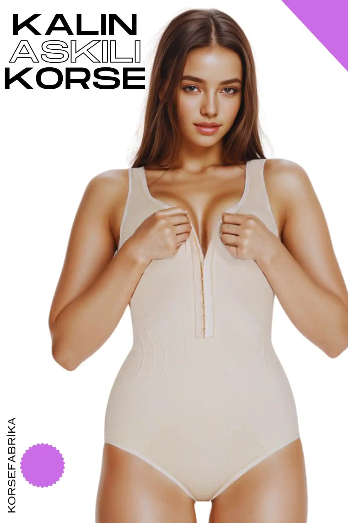 Korsefabrika Kalın Askılı Toparlayıcı Zayıflatan Seamless Korse Günlük Kullanım İçin