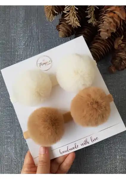 Küçük Kız Bebekler İçin Sevimli ve Rahat Peluş Ponpon Bant Aksesuarı