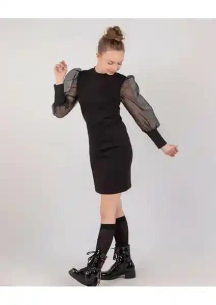 Liyavera Genç Kız Siyah Karpuz Kol Elbise: Şıklık ve Konforun Modern Buluşması